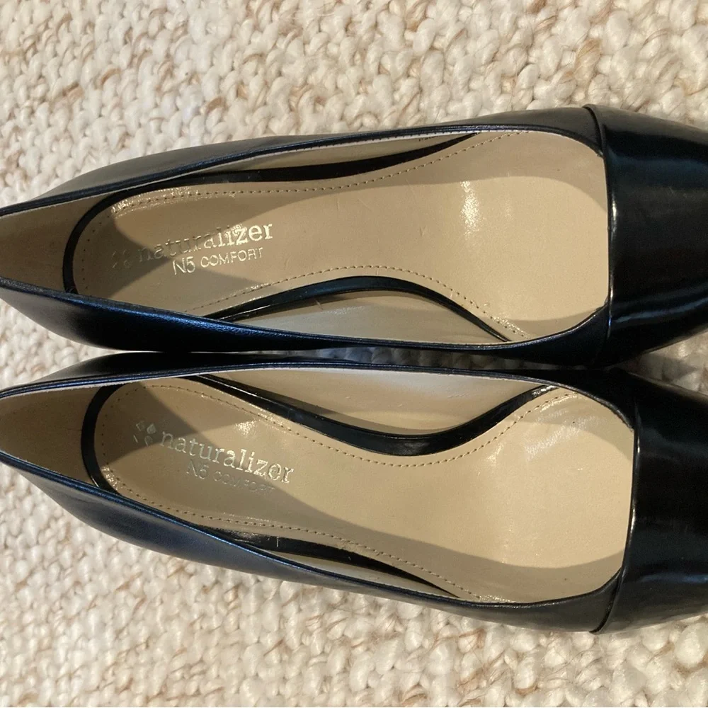 NWT Naturalizer Elegant Black Leather Heels (Sz 6M) - Picture 5 of 8